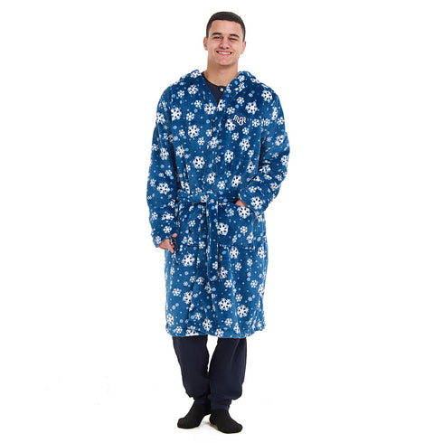 Snuggs Blanket Robe Petroleum Snowflakes